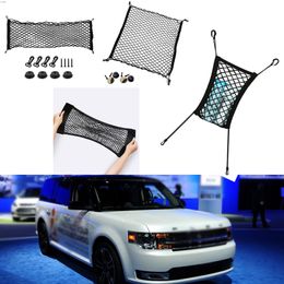 For Ford FLEX Car Vehicle Black Rear Trunk Cargo Baggage Organizer Storage Nylon Plain Vertical Seat Net