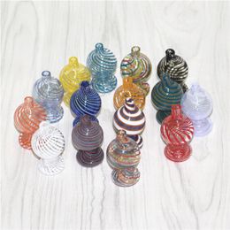 US Colour Smoking Wig Wag Carb Cap Coloured Unique Universal Glass Bubble Caps For Quartz Banger Nails Glass Bongs Dab Rigs