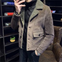 Men's short paragraph autumn and winter new jacket Slim Korean version of the trend handsome casual thick Woollen coat LJ201110