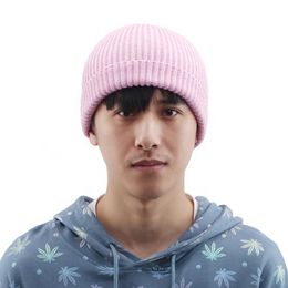 Hot Sale-Solid Color Beanie Ladies Soft Warm Knitted Hats Simple Women Caps Fashion All-Match Beanie For Female 2020 New