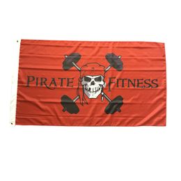 Pirate Fitness Flag 3x5 FT 90x150cm Double Stitching 100D Polyester Indoor Outdoor Printed Hot selling