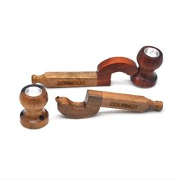 Handmade wooden pipe curved pipe holder Photinia wood pipe