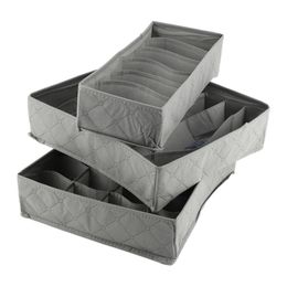 3Pcs/Set Bamboo Charcoal Closet Organizer Underwear Bras Socks Shorts Ties Wardrobe Drawer Divider Storage Box Organizador Case Y200111