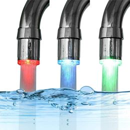 LED Luminous Faucet Tap Nozzle RGB Color Light Blinking Temperature Aerator Water Saving Kitchen Bathroom Accessories