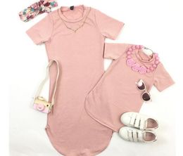 Mother Daughter Dresses Cotton Family Look Mom and Daughter Clothes Casual Family Matching Clothes Stripe Mommy And Me Clothes LJ201111