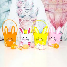 Creative Easter Party Decoration Basket Candy Egg Storage Bucket Tote Long Eared Rabbit Children's Non-woven Gift Bucket