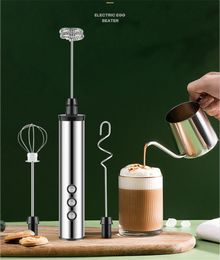 USB Rechargeable Stainless Steel Automatic Handheld Milk Foam Maker Electric Milk Frother Home-use