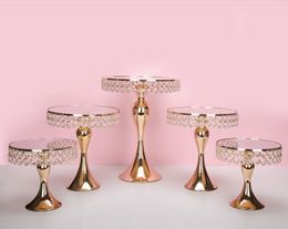 Luxury Gold Crystal cake holder stand cake decorated wedding cake pan cupcake sweet table candy bar table centerpieces decoration