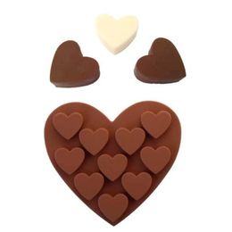 Silicone 10 Lattices Heart Shaped Chocolate Cake Moulds Home Kitchen Baking DIY Mould Party Supplies LX4220