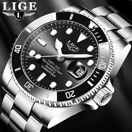 Relogio Masculino LIGE Top Brand Luxury Fashion Diver Watch Men 30ATM Waterproof Date Clock Sport Watches Mens Quartz Wristwatch 2316j