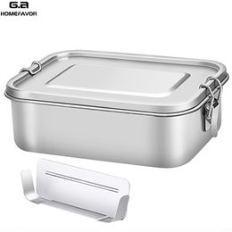 Lunch Container Stainless Steel Bento Food G.a HOMEFAVOR Snack Storage Box For Kid Men 220217