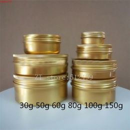 10/30/50pcs Empty Aluminum Jar 30g 50g 60g 80g 100g 150g Metal Cream Jar, Gold Tin, Threaded Cosmetic Containerhigh qualtity