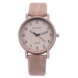 Retro design women's watch leather strap quartz luxury brand modern saat dropshipping colour six