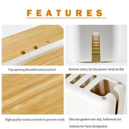 Cable Storage Box Power Strip Wire Case Anti Dust Charger Socket Organiser White Black Desktop Network Line Lines Storage Bin Z112197p