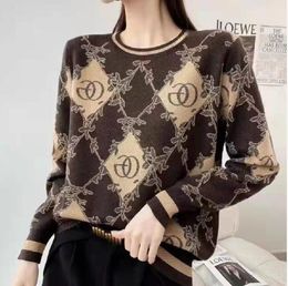 Women 's Sweater Traf Fall Winter Letter Jacquard Round Casual Short Wool 2022 Dress Neck Loose Clothing New Lady