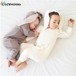 Baby Girl Rompers Autumn Rabbit Children's Conjoined Clothes Baby Girl Outerwear Clothes Winter Baby Boy Body For Newborn Babies 201027