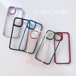 Electroplated Acrylic Transparent Scratch Resistant Cell Phone Cases For iphone 13 Pro XS Max 12 Mini 11 SE 2022 TPU Clear Mobile Case