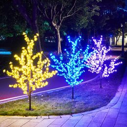 Shiny LED Cherry Blossom Christmas Tree Lighting Waterproof Garden Landscape Decoration Lamp For Wedding Party Christmas Supplies H150CM