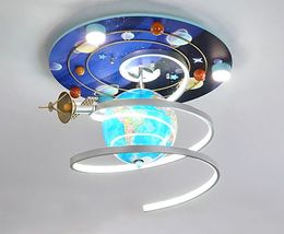 Cartoon creative space star ceiling lamp boy bedroom children's room lamp astronomical globe ceiling lamp