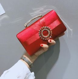 2022 New Fashion Womens Elegant Pleated Satin Rhinestone Fashion Clutch Handbags Evening Bag 08