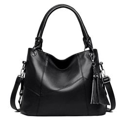 HBP 2021 women tassel female bag fashion one-shoulder diagonal handbag large capacity leather stitching ladies