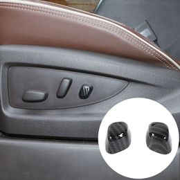 ABS Car Seat Lumbar Support Adjustment Button Cover Carbon Fibre For Chevrolet Silverado 2014-2018 Auto Interior Accessories