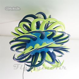 Personalized Lighting Inflatable Star Balloon 2m Hanging Blow Up Alien Planet Balloon For Concert Party Decoration