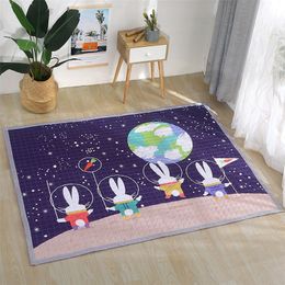 European Carpet 150*200cm floor swan Antiskip living room rabbit home rug Patchwork kid girls child purple play mat 201214