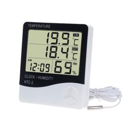 clock tester Australia - Digital LCD Screen Thermometer Hygrometer Electronic Temperature Humidity Meter Weather Station Indoor Outdoor Tester With Alarm Clock