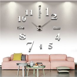 New sale wall clock clocks reloj de pared watch 3d diy Acrylic mirror Stickers Quartz Modern Home Decoration free shipping Y200407