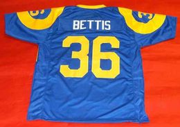Custom Football Jersey Men Youth Women Vintage Blue JEROME BETTIS CUSTOM THE BUS HOF 2015 Rare High School Size S-6XL or any name and number jerseys