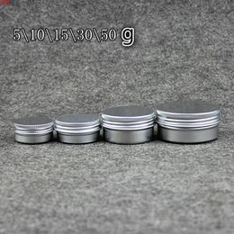 80pcs 5g 10g 15g 30g 50g Aluminium Cream Jar with Lid Cap Small Empty Box Cosmetics Packing Tiny Containerqualtity