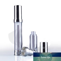 10/20/30pcs/lot 15ML 30ML High Grade Empty Cosmetic Lotion Bottle, DIY Portable Silver Essence Vacuum Airless Cosmetic Package