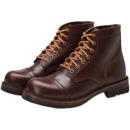 work Winter Goodyear Men High quality Martin Paratrooper boots Lace up Genuine leather RetroAnkle