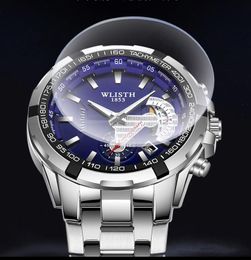 WLISTH Luxury blue Quartz watch with high appearance level waterproof sports personality