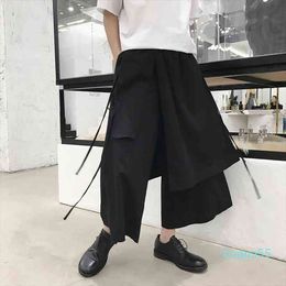 Chinese Harem Pants Kimono Karate Asian Clothes Black Samurai Clothes Japanese Pants Streetwear Cotton And Linen Cropped