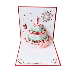 2022 new greeting cards birthday party favors birthdays party decorations kids 90 degrees 3D birthday cake pop up cards greeting