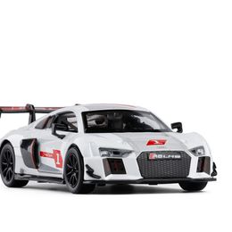 1/32 R8 LMS Sports Car Simulation Toy Car Model Alloy Pull Back Children Toys Genuine Licence Collection Gift Off-Road Vehicle LJ200930