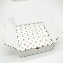 White Colour Sideless Type L 75D/2 144PCS/BOX for Embroidery Machine Pre-wound Bobbin Thread1