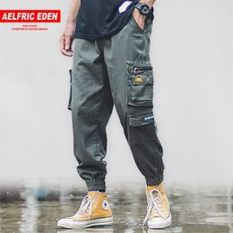 Aelfric Eden Streetwear Cargo Pants Mens Patchwork Multi Pockets Hip Hop Harajuku Joggers Casual Harem Trousers Male Bottom 201110