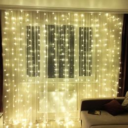 10M x 3M Icicle Garland LED Curtain String Lights Christmas Decorations Holiday Party Home Patio Wedding fairy lights For Room Y201020