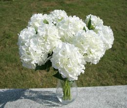 Elegant white hydrangea artificial silk flower Craft for Wedding Centrepieces Bouquet Christmas Ornament Home party Decorations