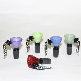 hookahs 14mm Colourful Glass Bowls For Bongs Male Joint 5 Colours Glass Bowl Smoking Pipe Oil Rigs Water Pipes