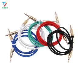 Jack Audio Cables Jack 3.5mm Male to Male Cloth Audio Aux Cable For Car Headphone Speaker 4 pole Wire Line Aux Cord 50pcs/lot