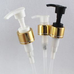 R24/410 Closure Non Spill Lotion Pump With Gold Aluminium Collar For Bottle Container Metal Liquid Soap Cosmetic Dispenser