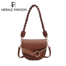 Evening Bags Shoulder Bag High Quality Crossbody for Women 2023 Luxury Half Circle Saddle Leather Handbags Designer Ladies 220308