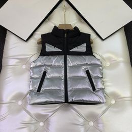 4200 Top brand 2020 latest children's black silver two side vest down jacket 2-12t LJ201125