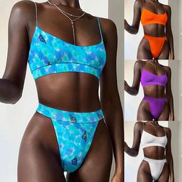 New Fashion Swimming Suit for Women High Waist Micro Bikini Sexy Swimwear Women 2021 Summer Brazilian Bikini High Cut