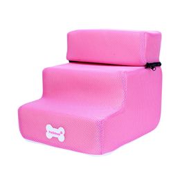 New Breathable Mesh Foldable Pet Stairs Detachable Pet Bed Cat Dog Ramp 3 Steps Puppy Dog Non-Slip 3 Steps Pet Stairs 2019 New LJ201203