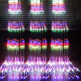 Fairy String Garland 3X2M 3X3M 6X3m LED Waterfall Waterproof Meteor Shower Rain String Light Christmas Wedding decorations Y201020